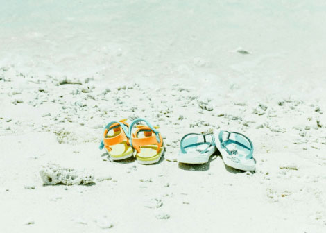 Sandles on a beach